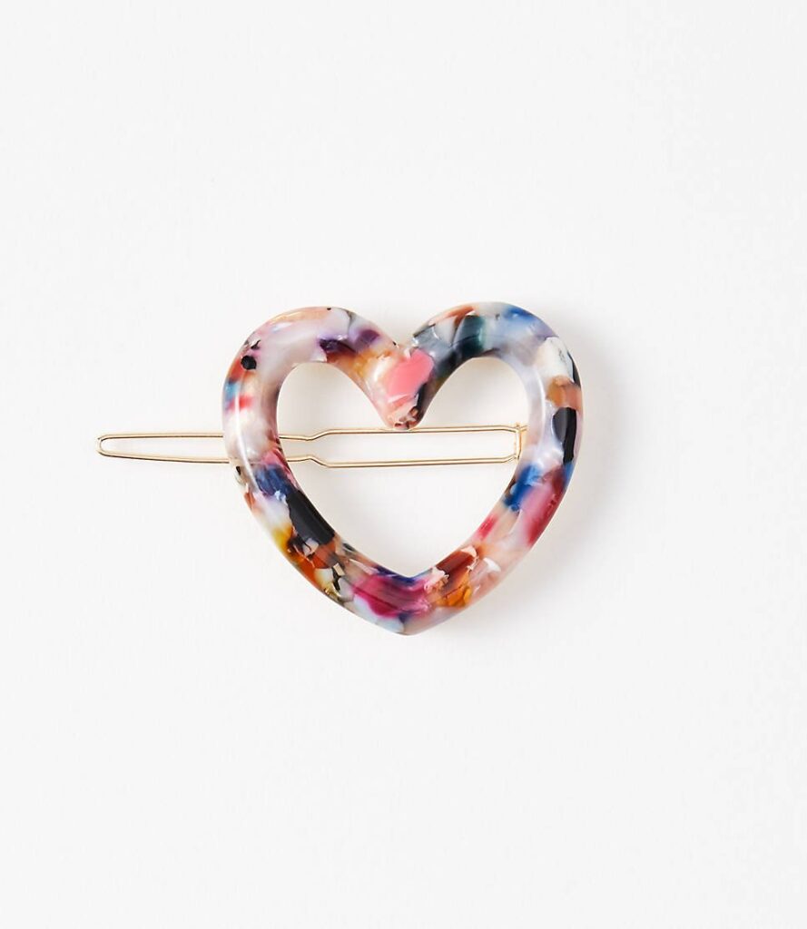 RESIN HEART HAIR CLIP