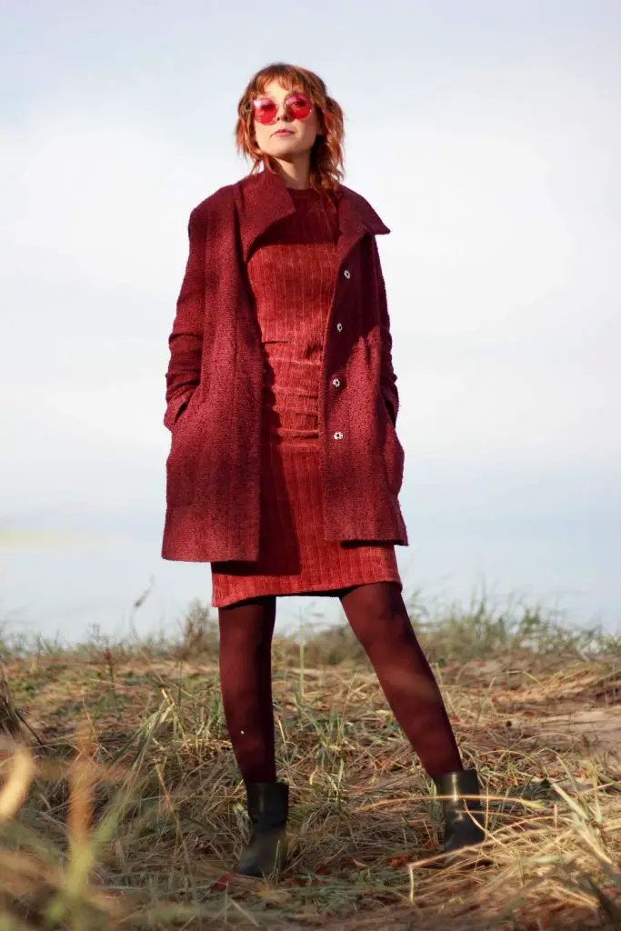 Sweater Dress with a coat